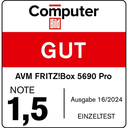 AVM FRITZ!Box 5690 Pro – Glasfaser & DSL Router, Wi-Fi 7, 2,5-Gigabit-WAN, DECT, Zigbee, Weiß