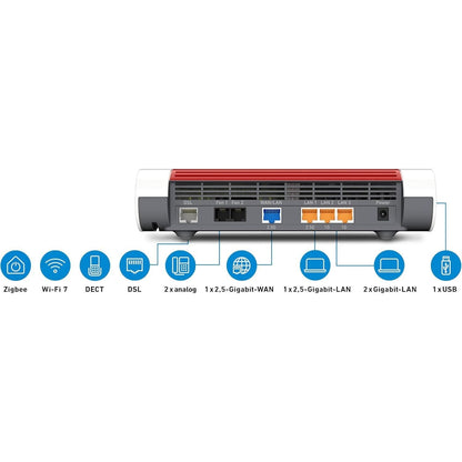 AVM FRITZ!Box 7690 - DSL Router mit Wi-Fi 7, Zigbee, DECT-Basis - Weiß