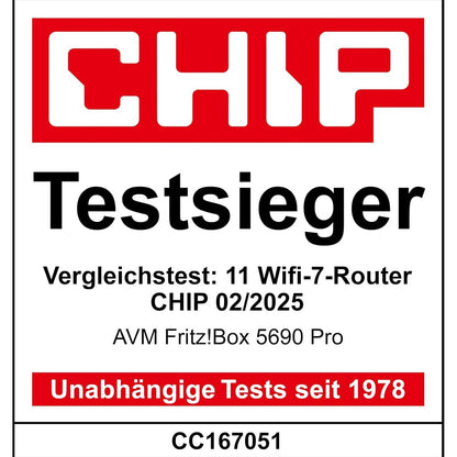 AVM FRITZ!Box 5690 Pro – Glasfaser & DSL Router, Wi-Fi 7, 2,5-Gigabit-WAN, DECT, Zigbee, Weiß