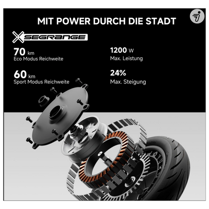 Segway Ninebot F3 Pro D E-Scooter – ABE Straßenzulassung, 500 W, 477 Wh, 70 km Reichweite, 20 km/h