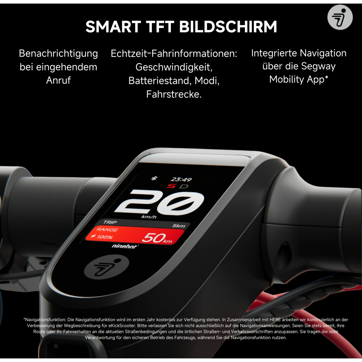 Segway Ninebot F3 Pro D E-Scooter – ABE Straßenzulassung, 500 W, 477 Wh, 70 km Reichweite, 20 km/h