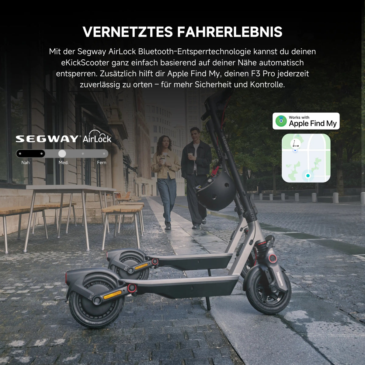 Segway Ninebot F3 Pro D E-Scooter – ABE Straßenzulassung, 500 W, 477 Wh, 70 km Reichweite, 20 km/h