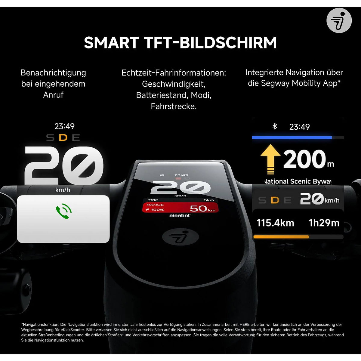 Segway Ninebot MAX G3 D E-Scooter – 11 Zoll, 80 km Reichweite, 20 km/h, ABE Straßenzulassung